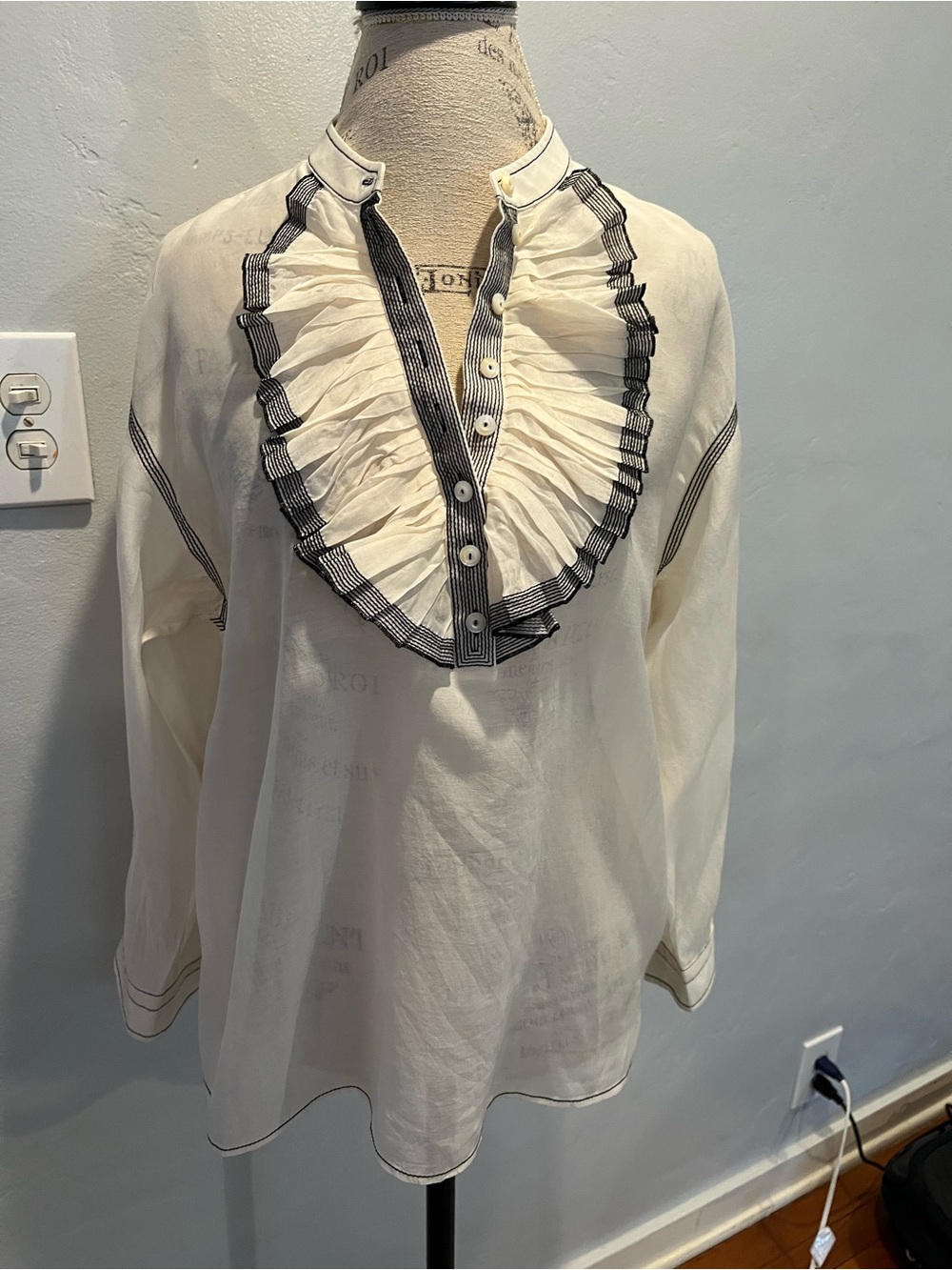 Tory Burch Cream Blouse Size 10